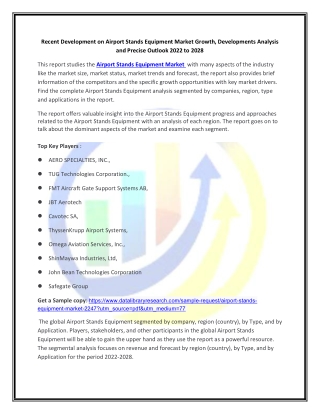 Global Airport Stands Equipment Market Opportunities and Forecast 2020-2027