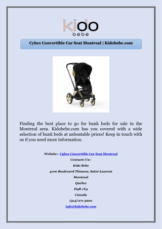 Cybex Convertible Car Seat Montreal | Kidobebe.com