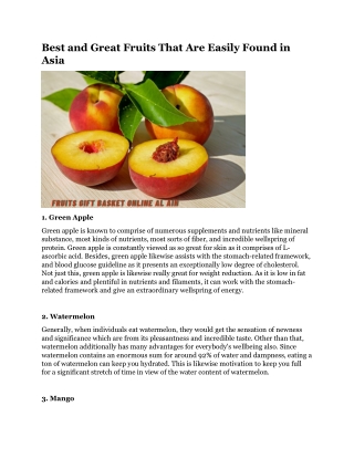 Best and Great Fruits That Are Easily Found in Asia