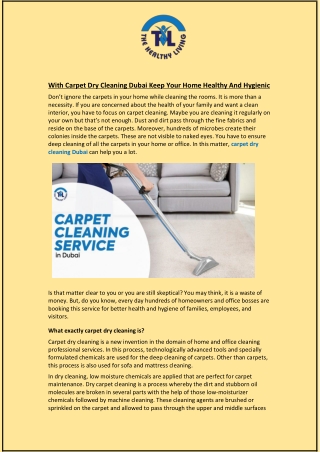 With Carpet Dry Cleaning Dubai Keep Your Home Healthy And Hygienic