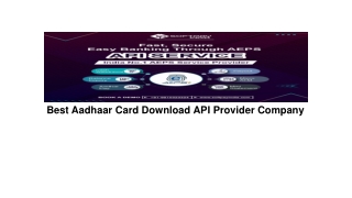 Best Adhaar Card Download API Provider Company