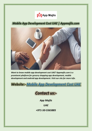 Mobile App Development Cost UAE Appmajlis