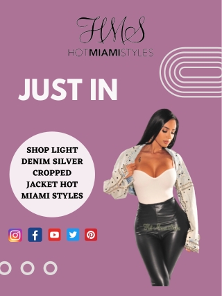 Shop Light Denim Silver Cropped Jacket - Hot Miami Styles