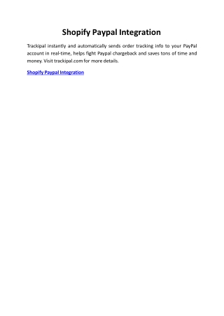 Shopify Paypal Integration