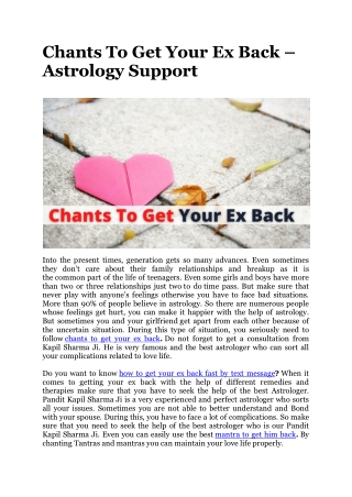 Chants To Get Your Ex Back – Astrology Support