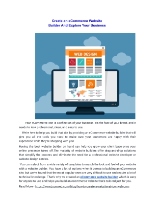 Create an eCommerce Website Builder And Explore Your Business