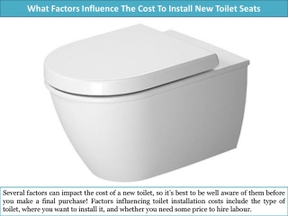 What Factors Influence The Cost To Install New Toilet Seats?