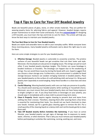 Top 4 Tips to Care for Your DIY Beaded Jewelry