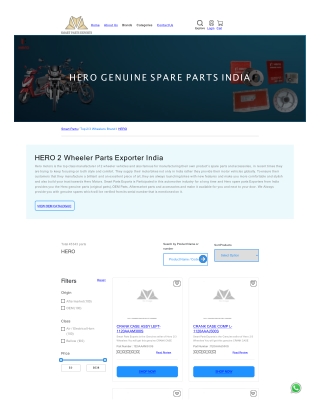 HERO 2 Wheeler Parts Exporter India: Leading Parts Exporter