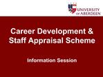 Career Development Staff Appraisal Scheme Information Session
