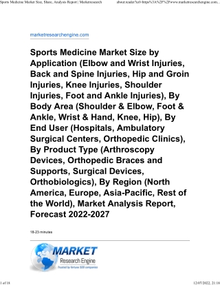 Sports Medicine Market