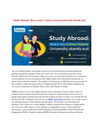 Blog - Study Abroad_ Here's why Crimea Federal University stands out!