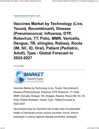 Vaccines Market