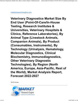 Veterinary Diagnostics Market