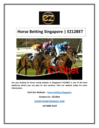 Horse Betting Singapore | EZ12BET