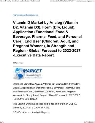 Vitamin D Market