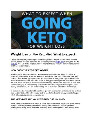 Weight loss on the Keto diet. What to expect