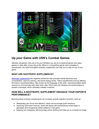 Up your Game with USN’s Combat Games