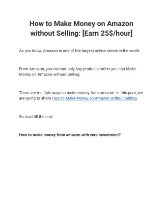 How to Make Money on Amazon without Selling_ [Earn 25$_hour]