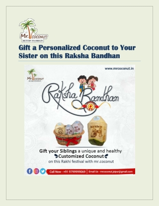 Gift a Personalized Coconut to Your Sister on this Raksha Bandhan