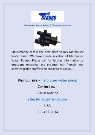 Mercruiser Water Pump