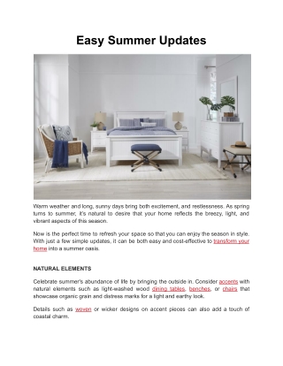 Easy Summer Updates