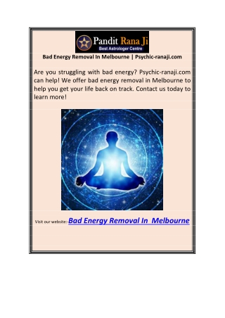 Bad Energy Removal In Melbourne | Psychic-ranaji.com