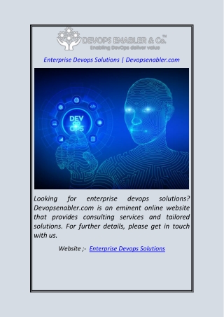 Enterprise Devops Solutions  Devopsenabler.com