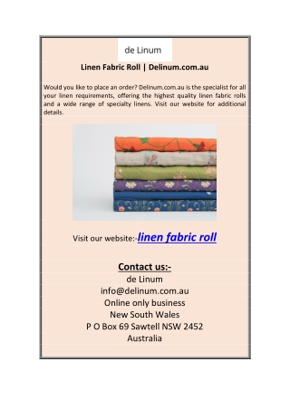 Linen Fabric Roll | Delinum.com.au