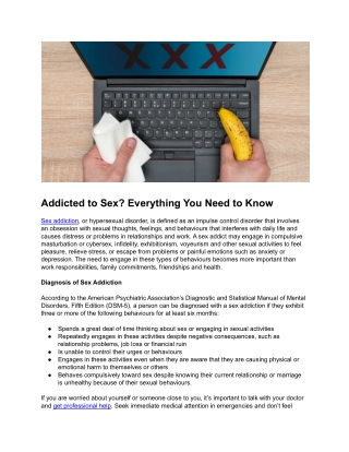 Addicted to Sex, Everything You Need to Know