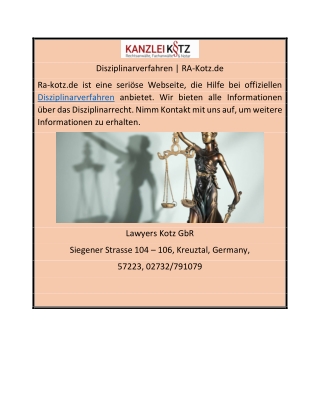 Disziplinarverfahren | RA-Kotz.de