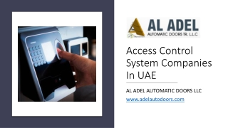 Access Control System Companies In UAE​