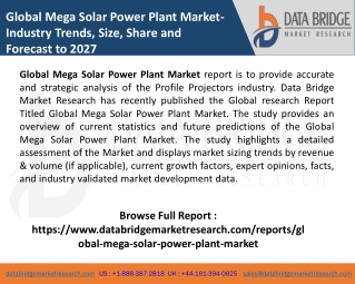 Mega Solar Power Plant Market
