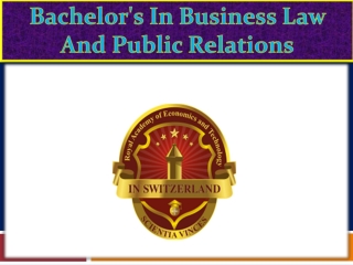 Bachelor's In Business Law And Public Relations