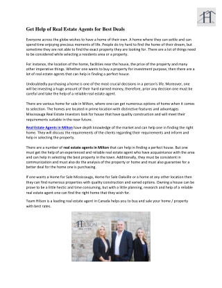 Get Help of Real Estate Agents for Best Deals