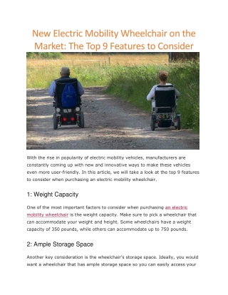 electric mobility wheelchair