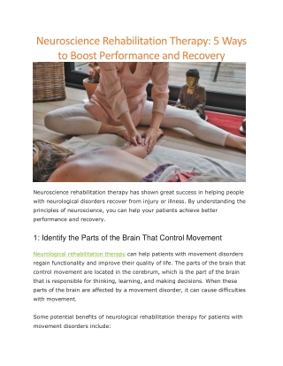 neurological rehabilitation therapy