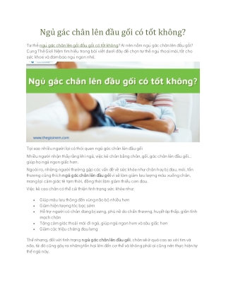 Ngủ gác chân lên đầu gối có tốt không