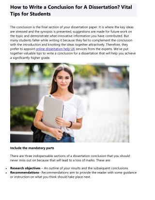 How to Write a Conclusion for A Dissertation