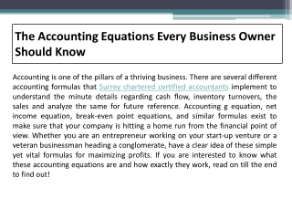 The Accounting Equations Every Business Owner Should Know