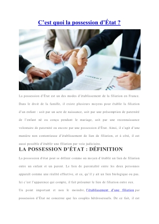Possession d’État : C'est quoi ?