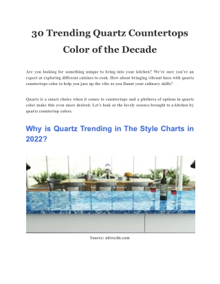 30 Trending Quartz Countertops Color of the Decade