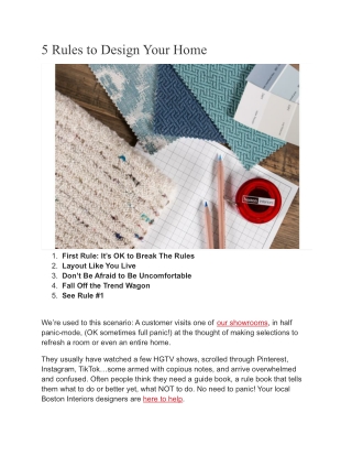 5 Rules to Design Your Home