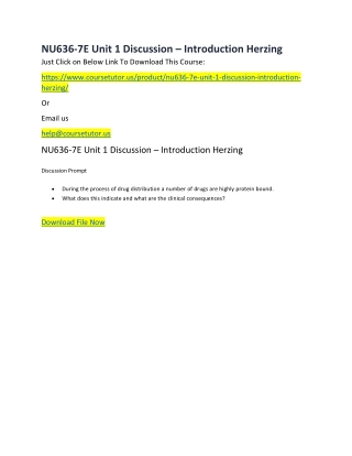 NU636-7E Unit 1 Discussion – Introduction Herzing