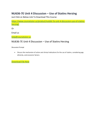 NU636-7E Unit 4 Discussion – Use of Statins Herzing