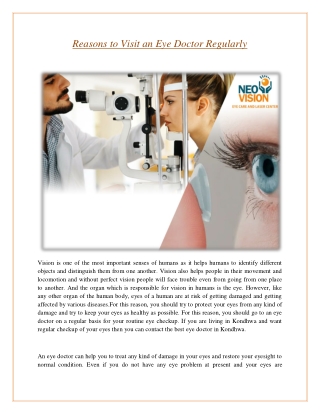 Reasons to Visit an Eye Doctor Regularly