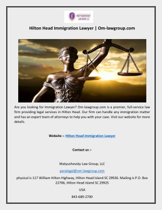 Hilton Head Immigration Lawyer  Om-lawgroup