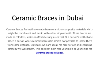 Ceramic Braces Dubai