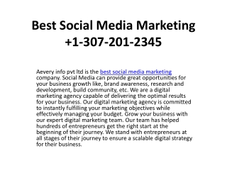 Best Social Media Marketing   1-307-201-2345