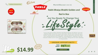 Rakhi Bhaiya Bhabhi Golden and Red in Box - Rakhi Collection in New Zealand